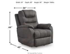 Snowfield 2 Power Lift Chair In Gunmetal
