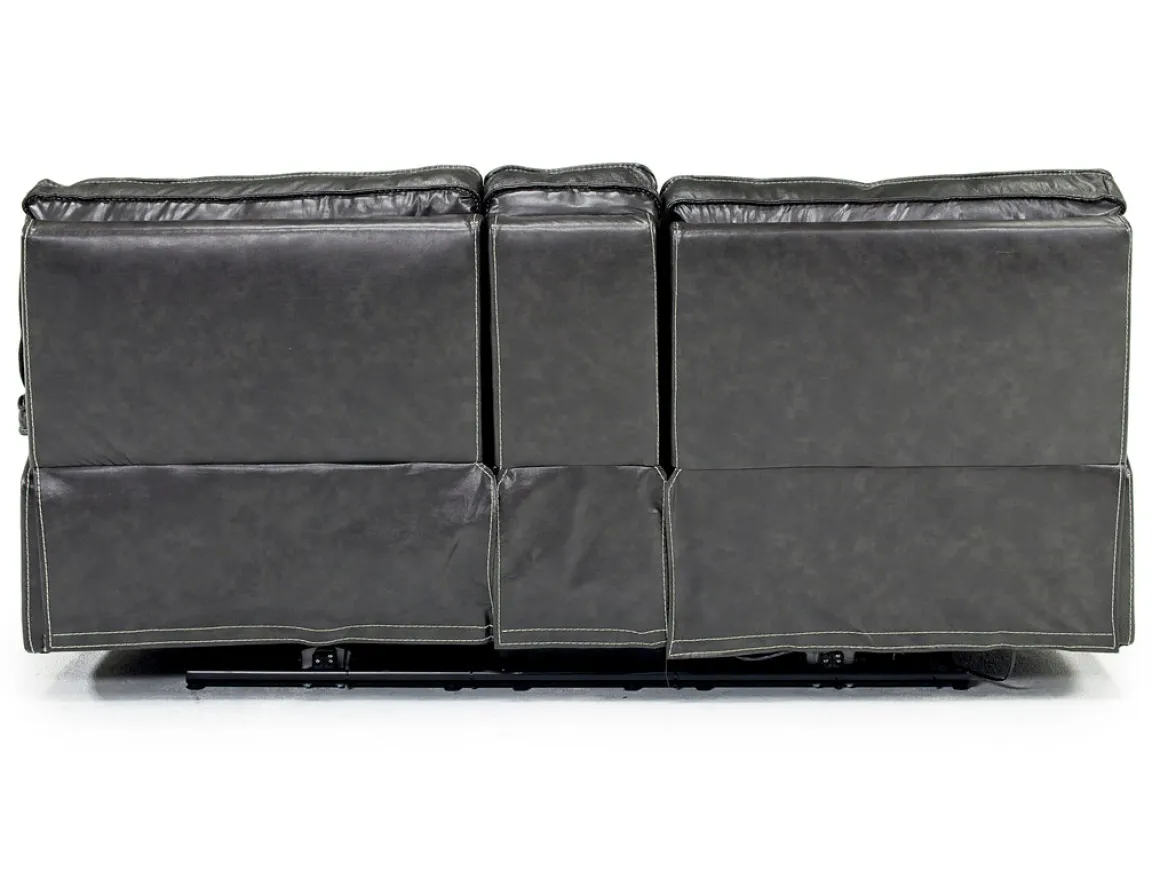 Sofia 3 Power Console Loveseat In Brown Leather