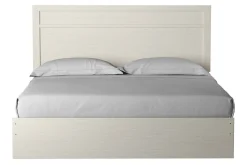 Stelsie Panel Bed, Dresser, Mirror & Nightstand In Gray, Full