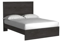 Stelsie Panel Bed, Dresser, Mirror & Nightstand In Gray, Full