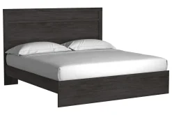 Stelsie Panel Bed, Dresser, Mirror & Nightstand In Gray, Full