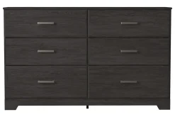 Stelsie Panel Bed, Dresser, Mirror & Nightstand In Gray, Full