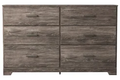 Stelsie Panel Bed, Dresser, Mirror & Nightstand In Gray, Full
