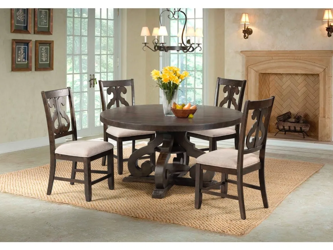 Stone Round Dining Table In White