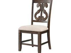 Stone Side Chair In White, Upholstered Slat