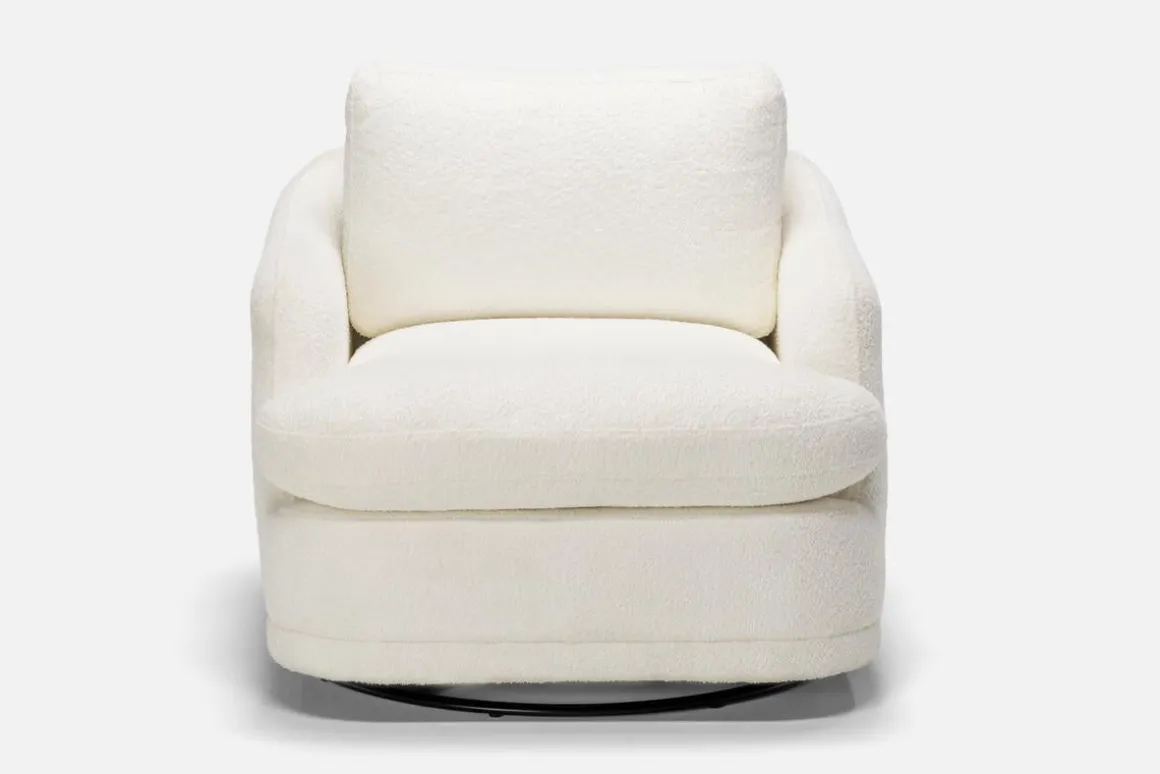 Stratus Crypton Performance Swivel Chair In Jennie Snow