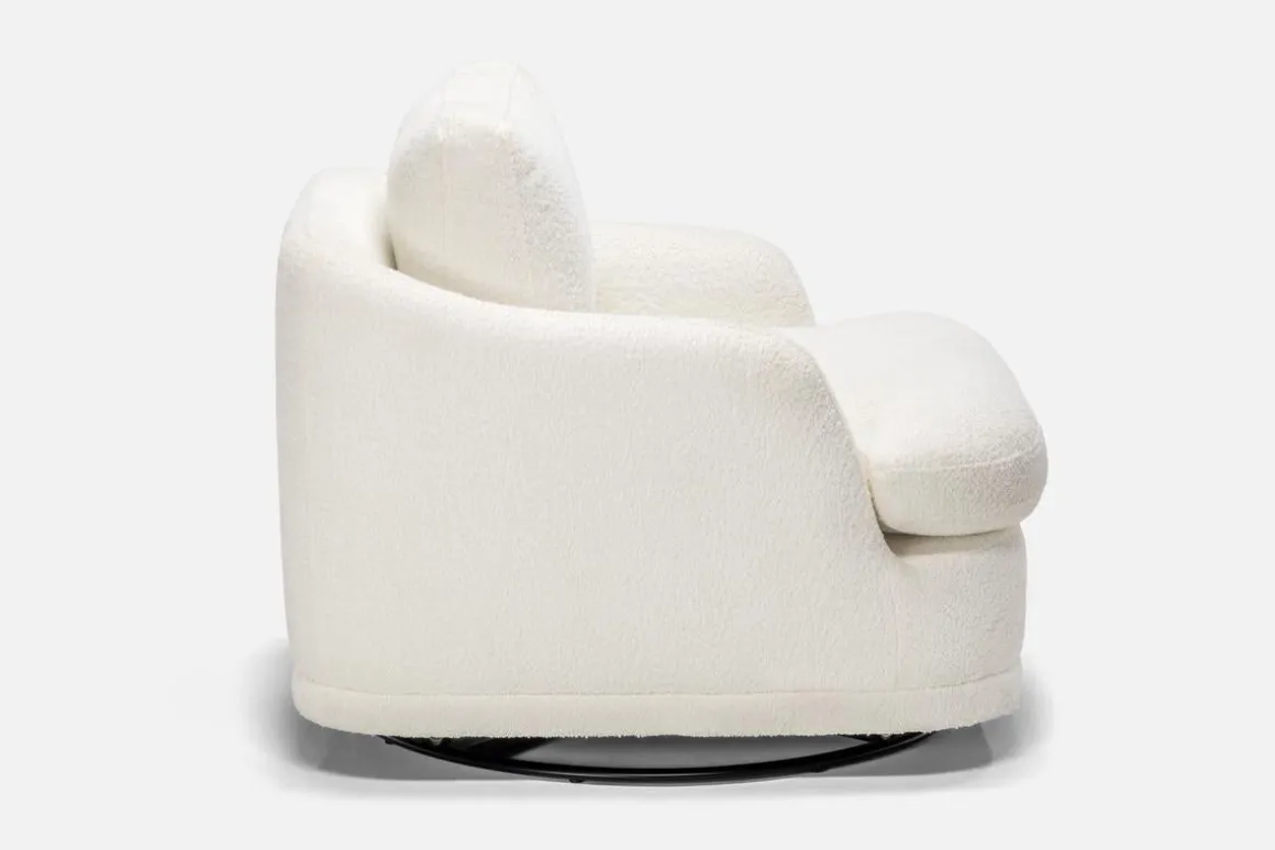 Stratus Crypton Performance Swivel Chair In Jennie Snow