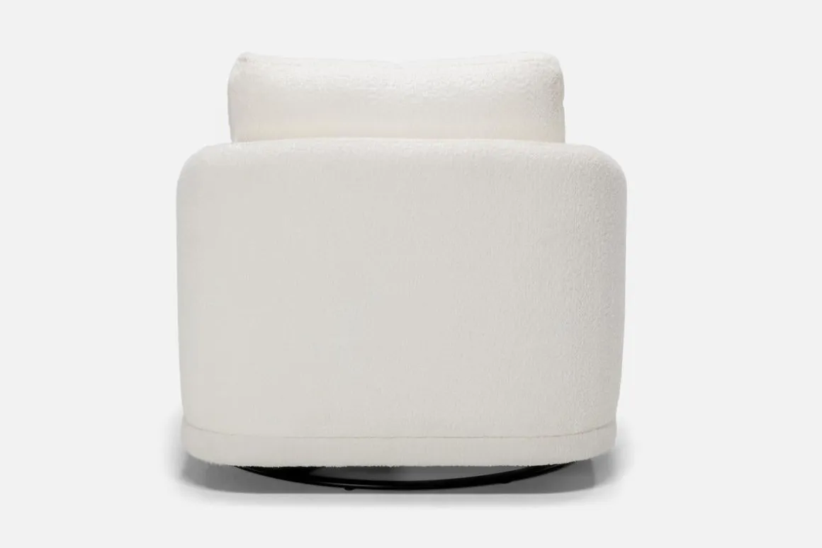 Stratus Crypton Performance Swivel Chair In Jennie Snow