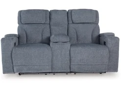 Studio Cave 2 Power Console Loveseat In Steel