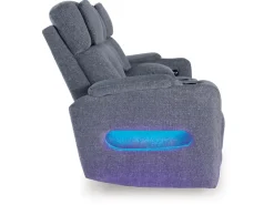 Studio Cave 2 Power Console Loveseat In Steel