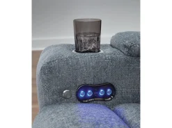 Studio Cave 2 Power Sofa W/ Drop Down Table In Steel