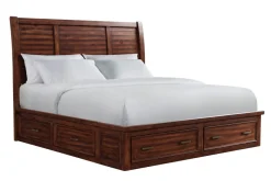 Sullivan Panel Bed W/ Storage, Dresser, Mirror & Nightstand In Drift Gray, Queen