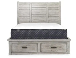 Sullivan Panel Bed W/ Storage, Dresser, Mirror & Nightstand In Drift Gray, Queen