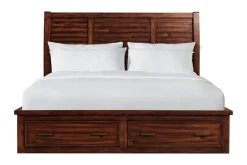 Sullivan Panel Bed W/ Storage, Dresser, Mirror & Nightstand In Drift Gray, Queen