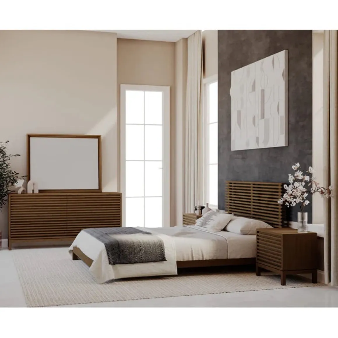 Tanner Mirror In Flaxen