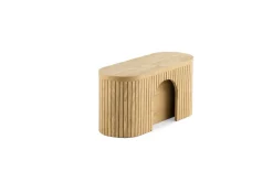 Transformer Round Extendable Dining Table, 4 Chairs & Bench In Scandinavian Oak