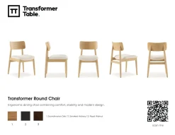 Transformer Stackable Side Chair In Scandinavian Oak & Creamy