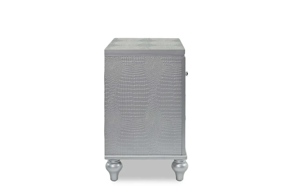 Valentino Nightstand In Silver