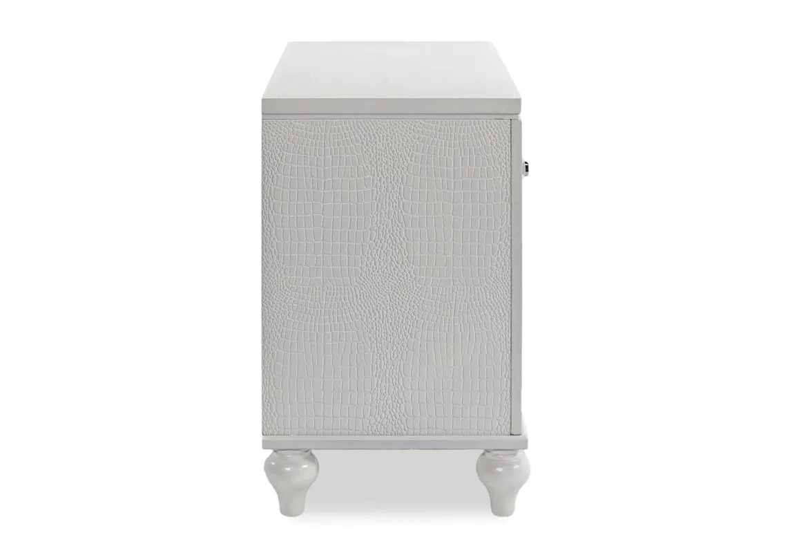 Valentino Nightstand In Silver