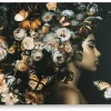 Valfer Female W/ Floral Wall Art