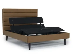 Vista Upholstered Adjustable Foundation Bed In Charcoal, Full