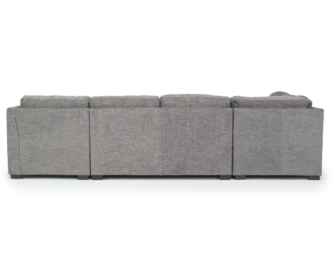 Vivian Full Pullout Tux Chaise Sectional W/ Storage In Gray, Left Facing
