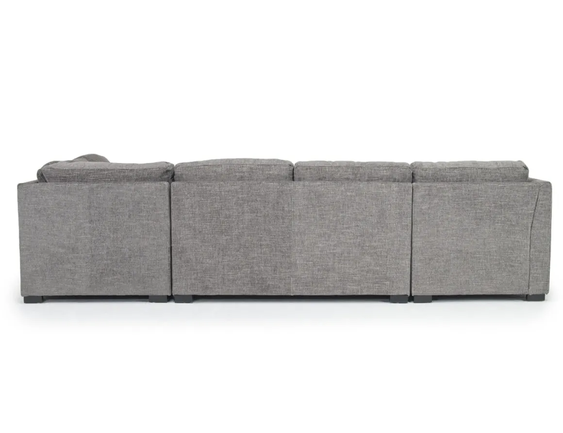 Vivian Full Pullout Tux Chaise Sectional W/ Storage In Gray, Left Facing