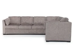 Vivian Full Tux Sleeper Sectional In Gray Fabric, Left Facing