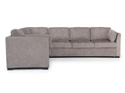 Vivian Queen Tux Sleeper Sectional W/ Drop Down Table In Handwoven Pewter, Right Facing