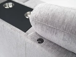 Wanda Full Tux Sleeper Sectional W/ Storage In Gray, Right Facing