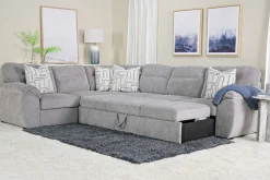 Wanda Full Tux Sleeper Sectional W/ Storage In Gray, Right Facing
