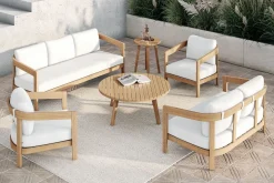 Wesley Outdoor Round End Table In Natural