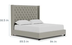 Westerly Upholstered Bed In Gray, Queen