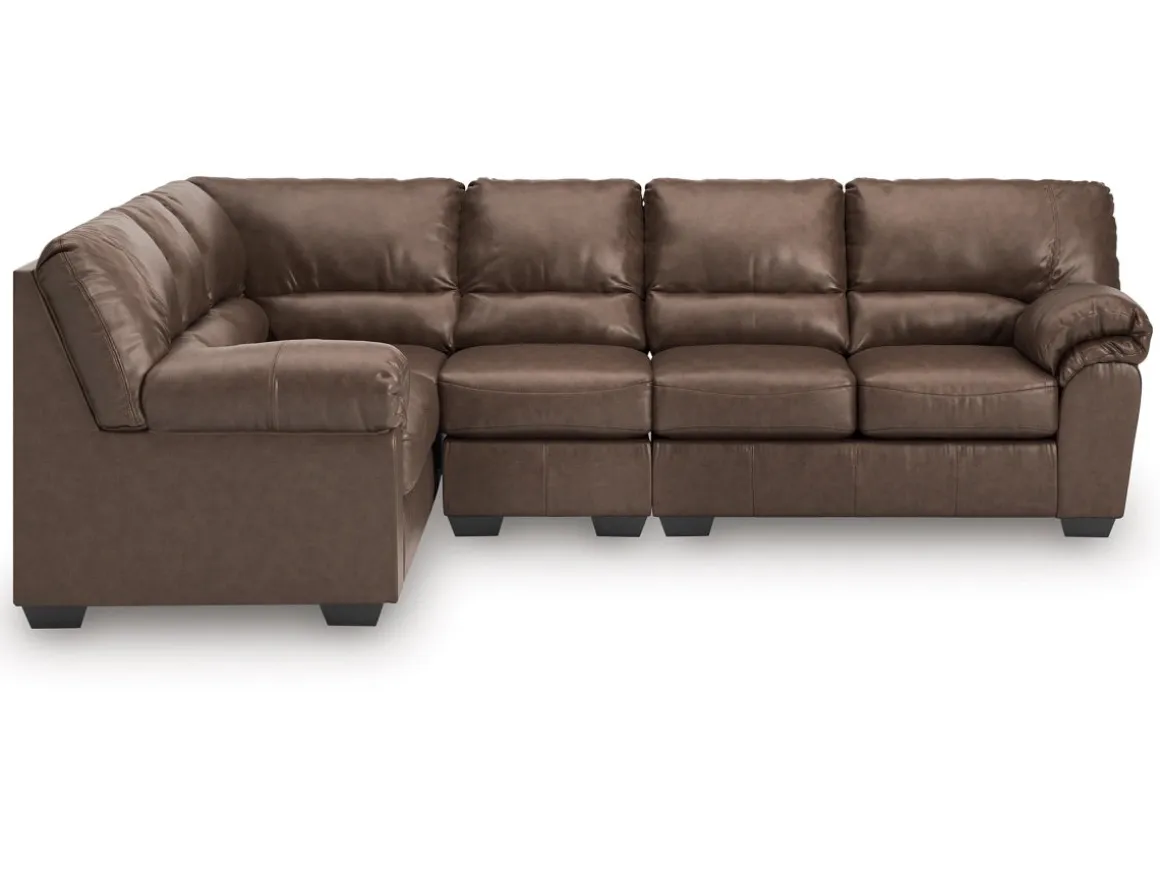 Whitlock Tux Sofa Sectional In Caramel, Left Facing