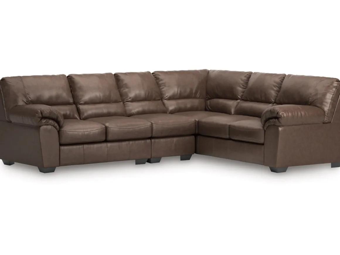Whitlock Tux Sofa Sectional In Caramel, Left Facing