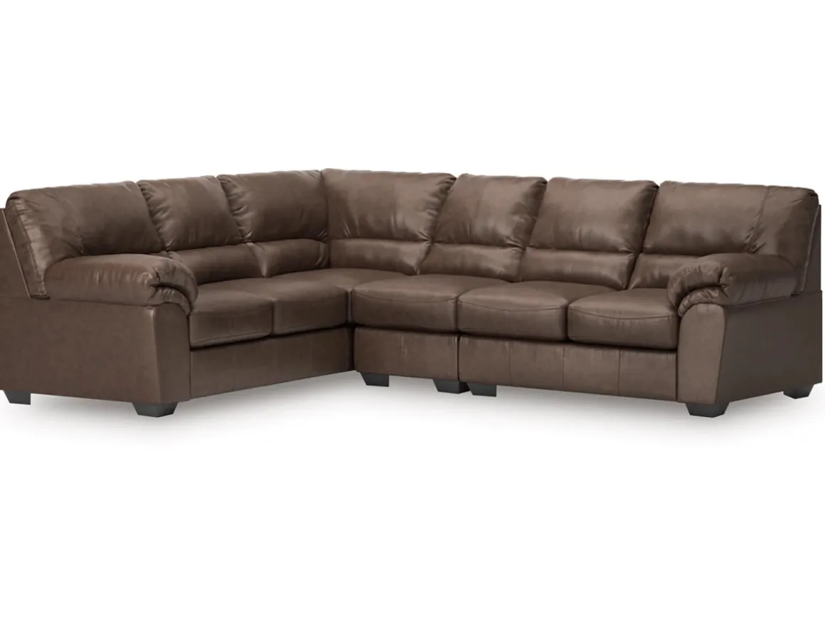 Whitlock Tux Sofa Sectional In Caramel, Left Facing