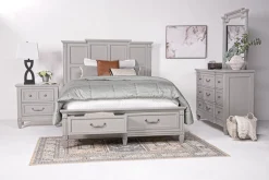 Willowbrook Panel Bed In Pebble, Queen