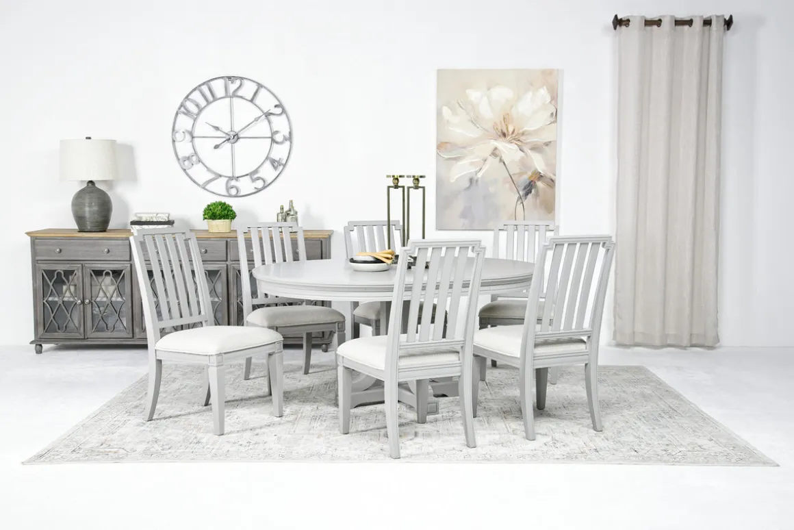 Willowbrook Round Dining Table & 6 Chairs In Pebble