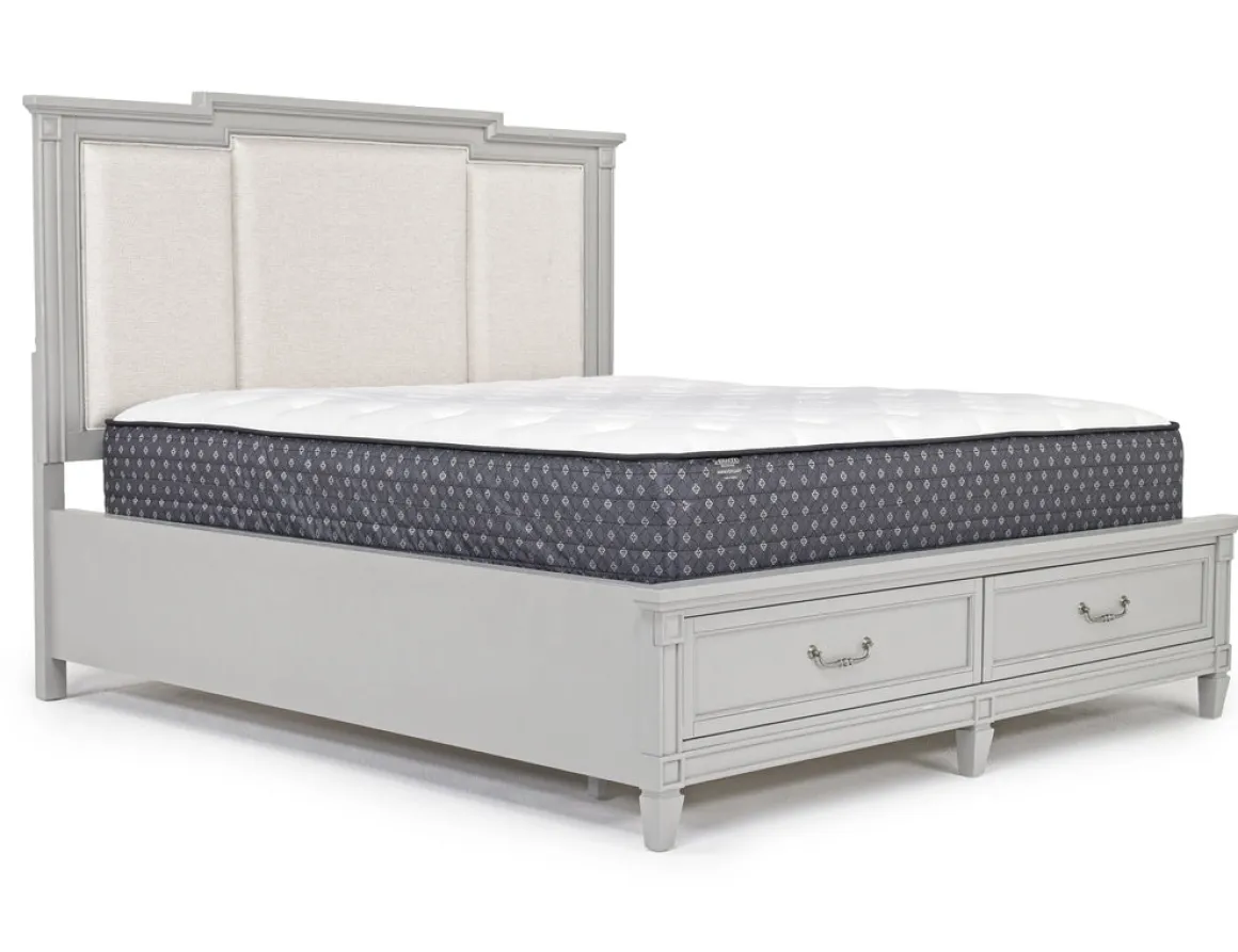 Willowbrook Upholstered Panel Bed In Pebble, Queen