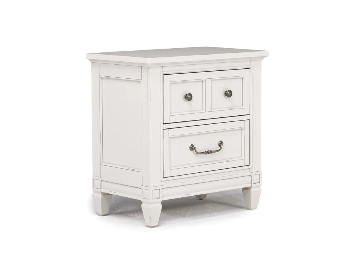 Willowbrook Upholstered Panel Bed, Dresser, Mirror & Nightstand In Pebble, Queen