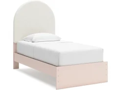 Wistenpine Panel Bed, Dresser, Mirror & Nightstand In Blush, Twin