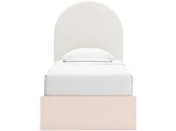 Wistenpine Panel Bed W/ Storage, Dresser, Mirror & Nightstand In Blush, Twin