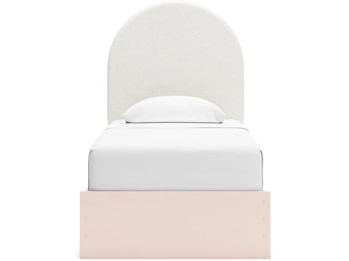 Wistenpine Panel Bed W/ Storage, Dresser, Mirror & Nightstand In Blush, Twin