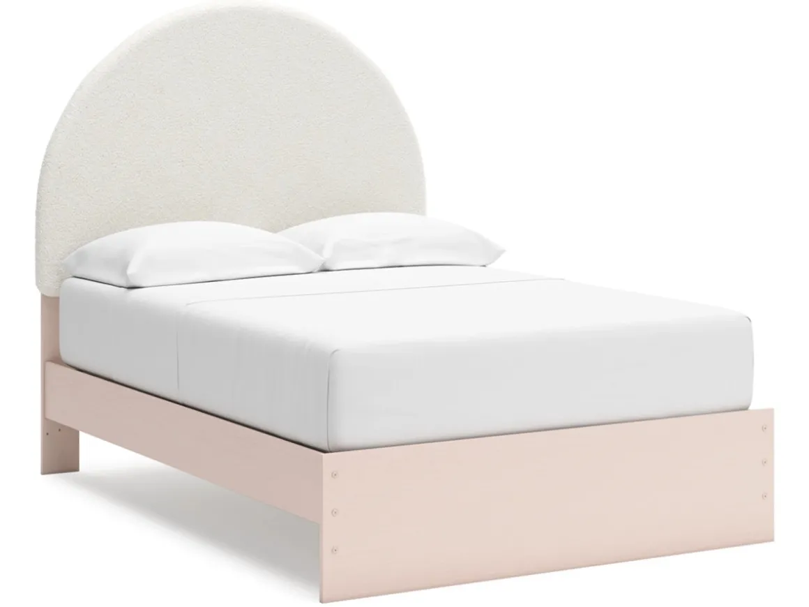 Wistenpine Panel Bed W/ Storage, Dresser, Mirror & Nightstand In Blush, Twin