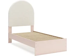 Wistenpine Panel Bed W/ Storage, Dresser, Mirror & Nightstand In Blush, Twin