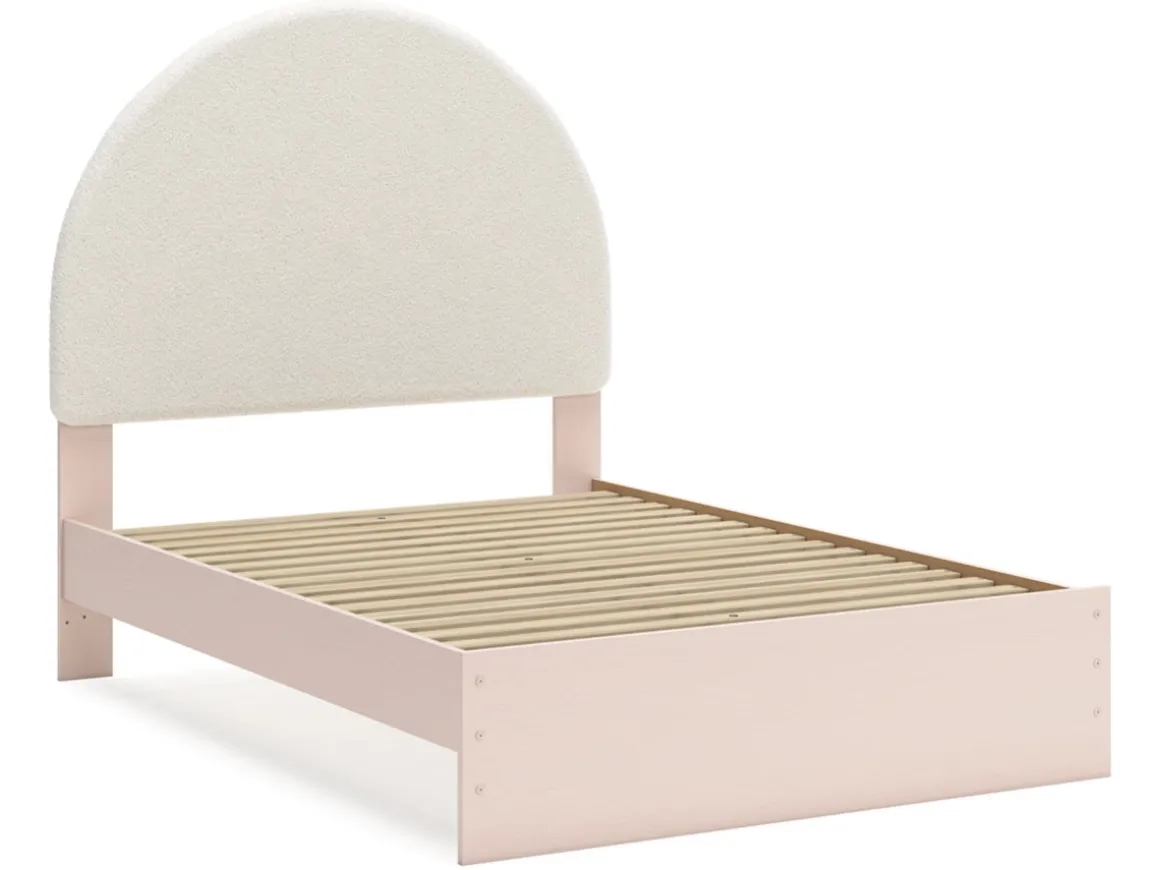 Wistenpine Panel Bed W/ Storage, Dresser, Mirror & Nightstand In Blush, Twin