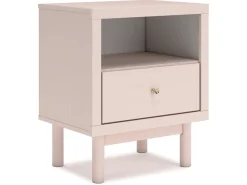 Wistenpine Panel Bed W/ Storage, Dresser, Mirror & Nightstand In Blush, Twin