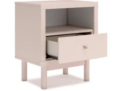 Wistenpine Panel Bed W/ Storage, Dresser, Mirror & Nightstand In Blush, Twin