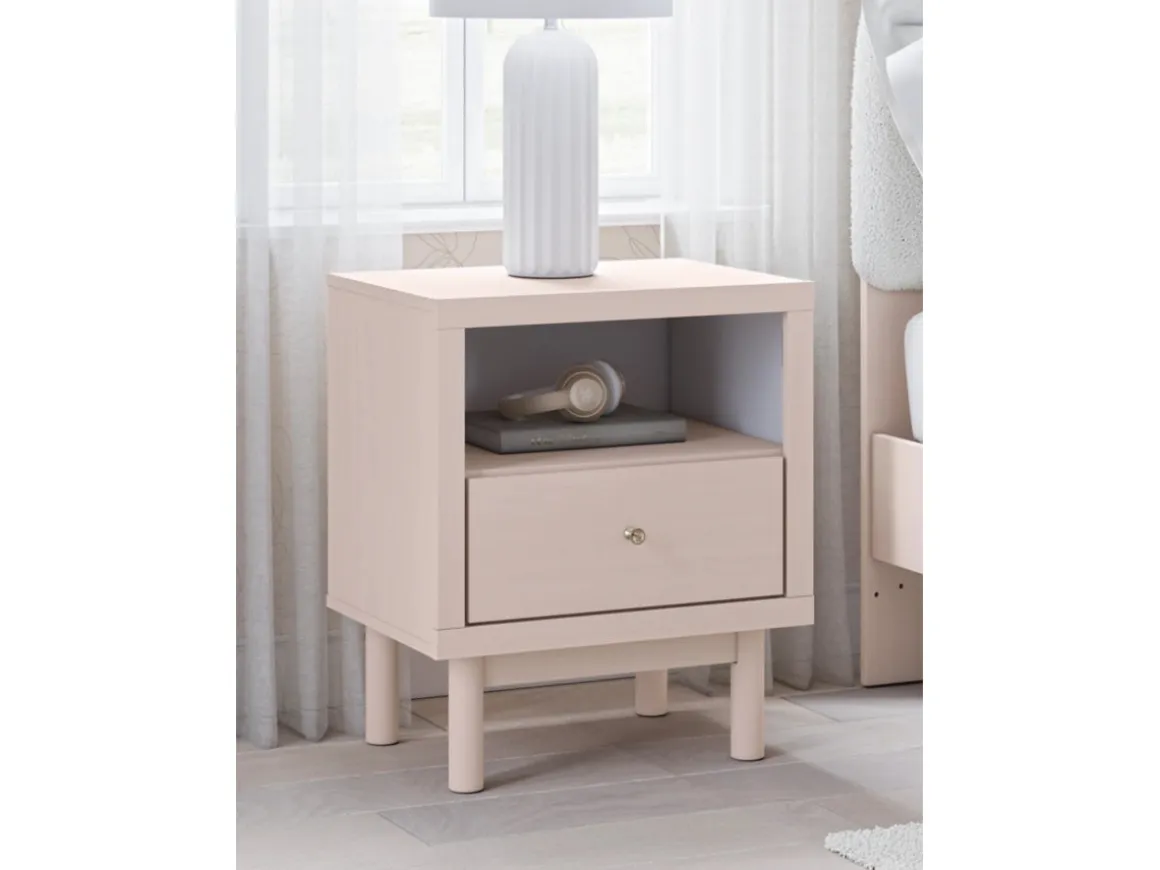 Wistenpine Panel Bed W/ Storage, Dresser, Mirror & Nightstand In Blush, Twin