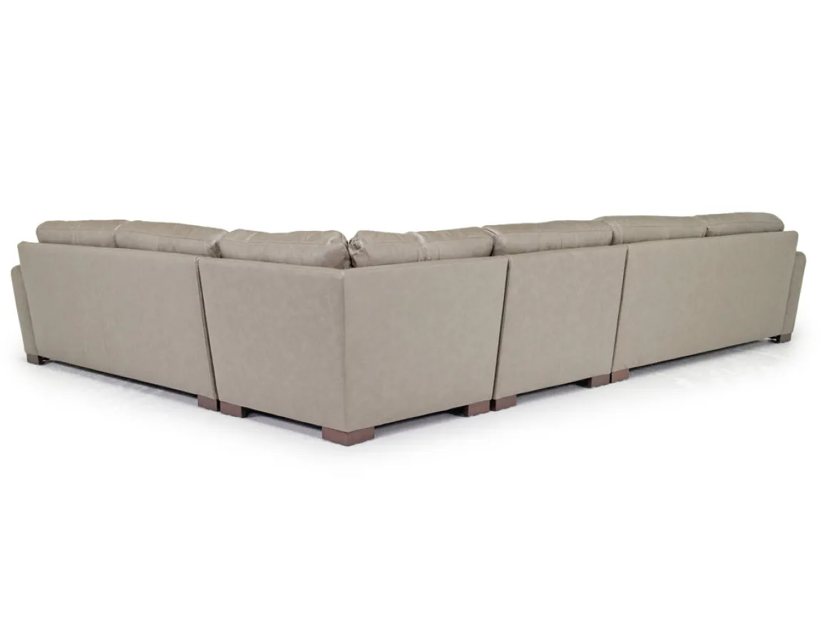 York 4 Piece Sectional In Chestnut Leather